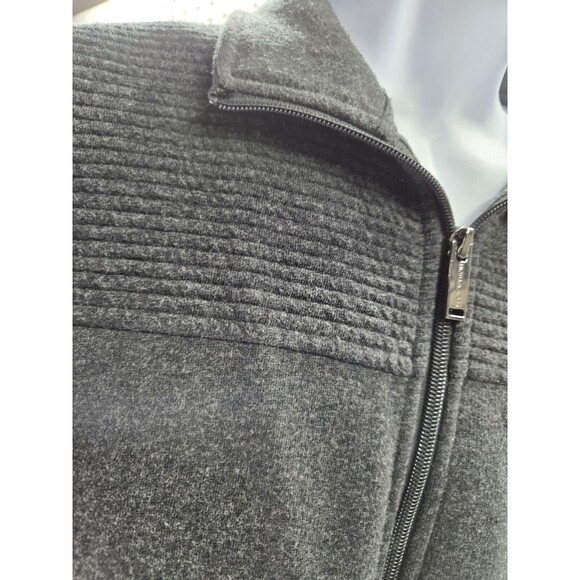 Michael Kors Fleece Full Zip Hoodie Jacket Men Size Large Sz L Gray Ash - Picture 6 of 9